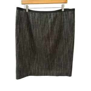 Women’s Elie Tahari Black Metallic Tweed Formal Skirt Sz 14
